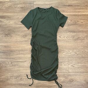 Chic Style Ruched Ribbed Dress